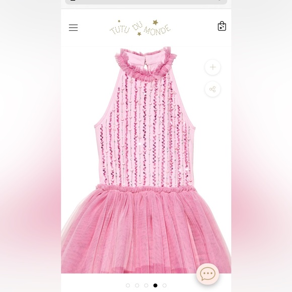 Pink Sleeveless Kids Dress - Picture 3 of 9